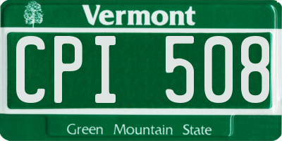 VT license plate CPI508
