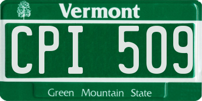 VT license plate CPI509