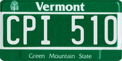 VT license plate CPI510
