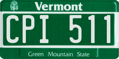 VT license plate CPI511