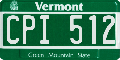 VT license plate CPI512