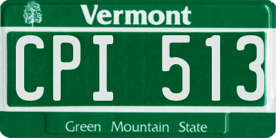 VT license plate CPI513