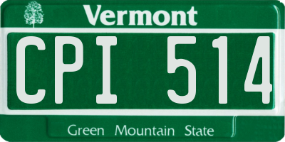 VT license plate CPI514