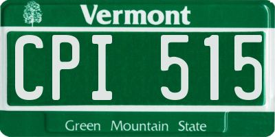 VT license plate CPI515