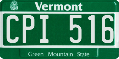 VT license plate CPI516