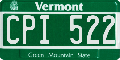 VT license plate CPI522