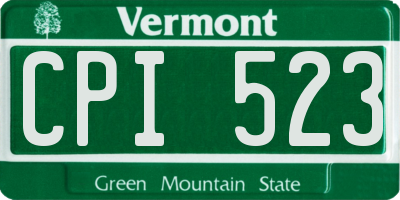VT license plate CPI523