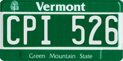 VT license plate CPI526
