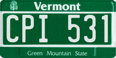 VT license plate CPI531