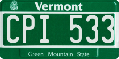 VT license plate CPI533