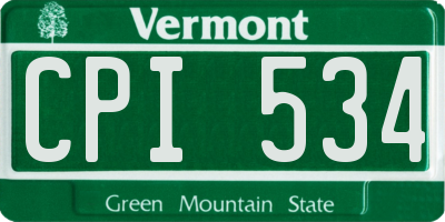 VT license plate CPI534