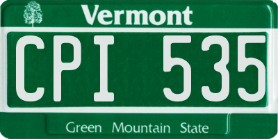 VT license plate CPI535
