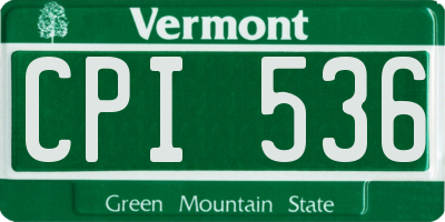 VT license plate CPI536