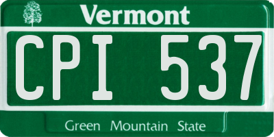 VT license plate CPI537