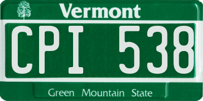 VT license plate CPI538