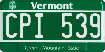 VT license plate CPI539