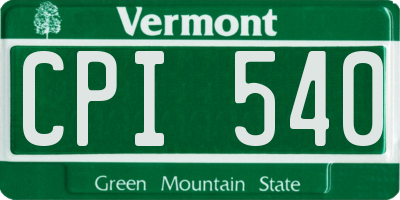 VT license plate CPI540