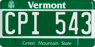 VT license plate CPI543