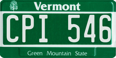 VT license plate CPI546