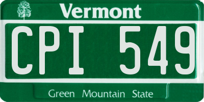 VT license plate CPI549