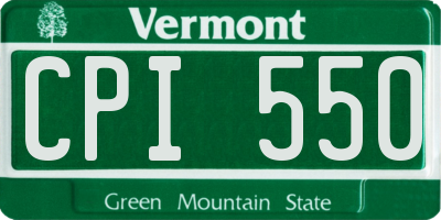 VT license plate CPI550