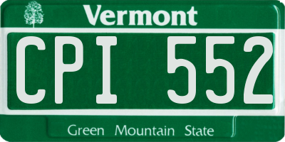 VT license plate CPI552