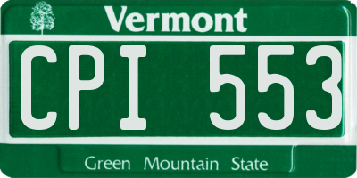 VT license plate CPI553