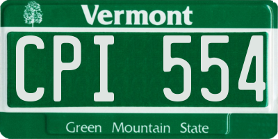 VT license plate CPI554