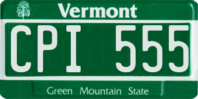 VT license plate CPI555