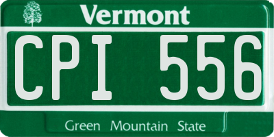 VT license plate CPI556