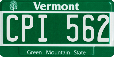 VT license plate CPI562