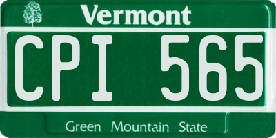 VT license plate CPI565