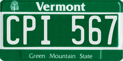 VT license plate CPI567
