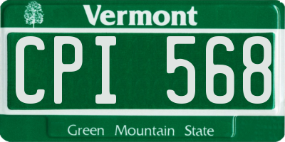 VT license plate CPI568