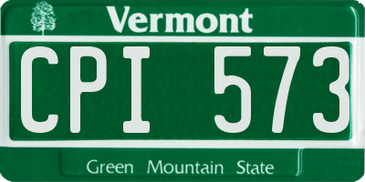 VT license plate CPI573