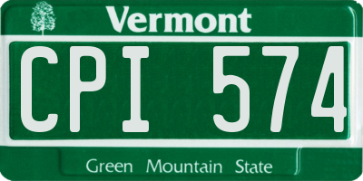 VT license plate CPI574