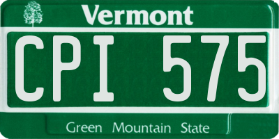 VT license plate CPI575
