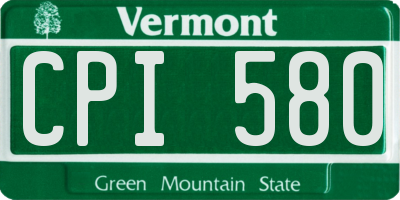 VT license plate CPI580