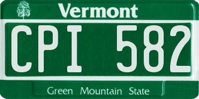 VT license plate CPI582