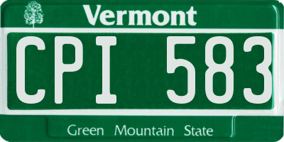 VT license plate CPI583