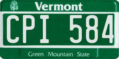 VT license plate CPI584