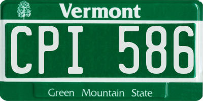 VT license plate CPI586