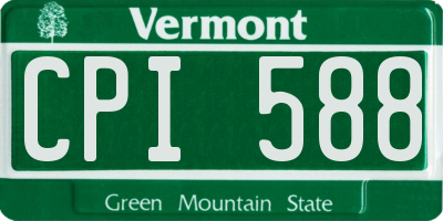 VT license plate CPI588