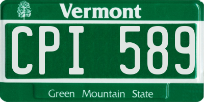 VT license plate CPI589