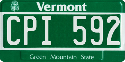 VT license plate CPI592
