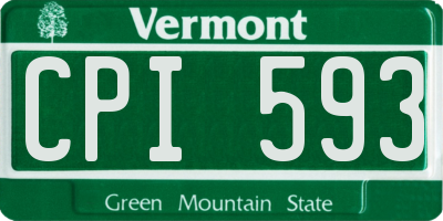 VT license plate CPI593