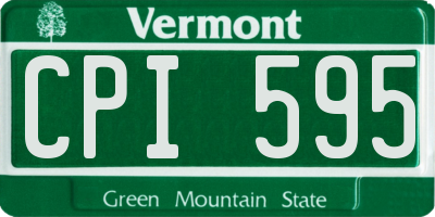 VT license plate CPI595