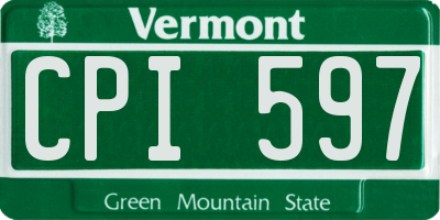 VT license plate CPI597