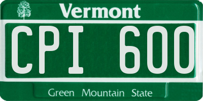 VT license plate CPI600