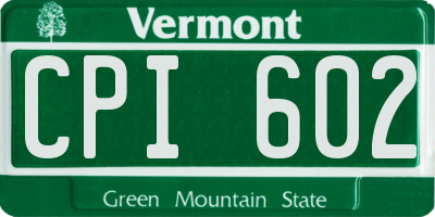 VT license plate CPI602